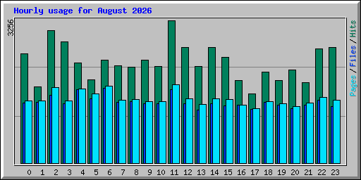 Hourly usage for August 2026